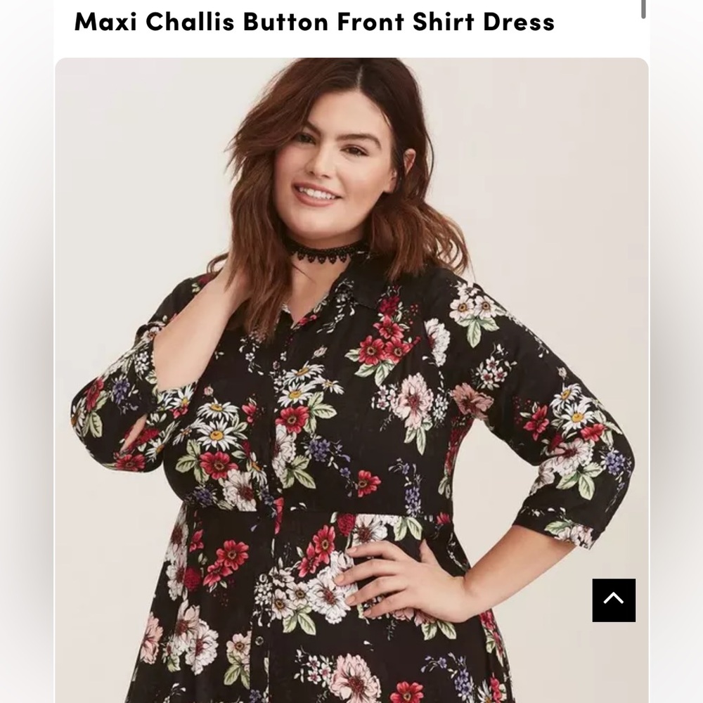 Torrid maxi challis button front shirt dress size 1 - Picture 14 of 16